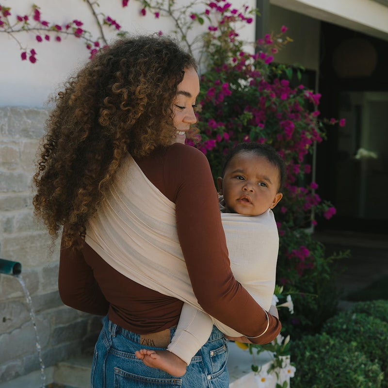 WildBird - Ring Sling Baby Carrier - 0-36 Months (up to 35 lbs) - Standard (74") Sparrow & Bronze Ring - Front, Hip or Back Carry - Adjustable Fit - Natural Linen - Baby Essentials - New Mom Gifts - Image 4